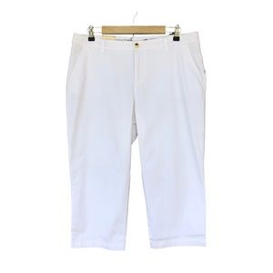 Sonoma Life + Style Cotton Blend Mid Rise Capri Stretch White Pants 12